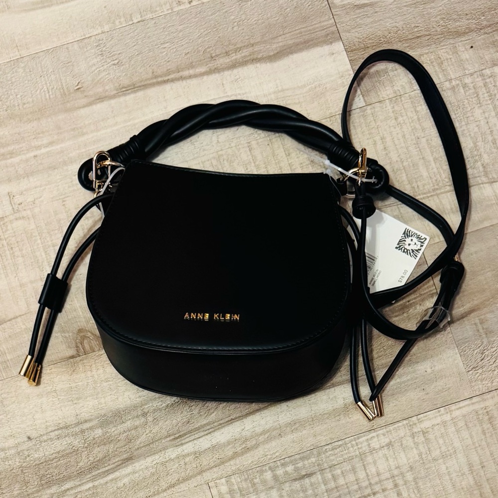 Women’s Anne Klein Logo Detail Twisted Strap Handheld Bag - Picture 8 of 9